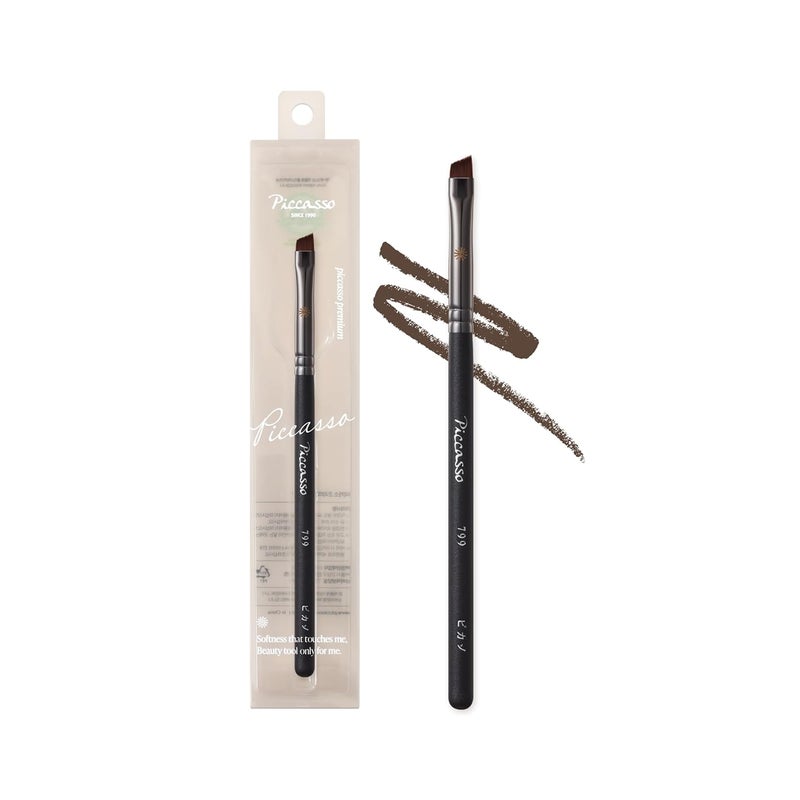 Piccasso 799 Edge Eyeliner Brush – Angled Eyeliner Brush for Gel, Liquid, and Cream, Sharp Precision for Winged Liner and Eye Makeup, Professional Facial Brush and Eyebrow Tool by K-Beauty Brand - Image 1